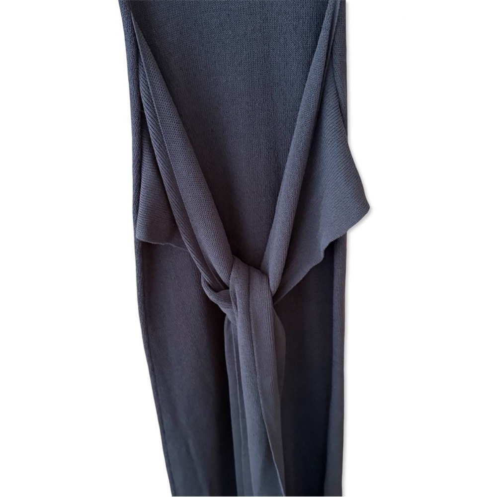 $890 NEW Aya Muse knitted maxi dress gray Long Sleeve knit sash tie sz Small - Picture 5 of 8